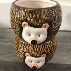 *New* Set of Ceramic Hedge Hog Stackable Mugs 🦔